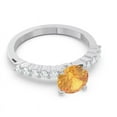 thumbnail image 3 of 2.25 Ct Round Cut Natural Diamond (F-G/VS1) & Citrine Gemstone Unique Engagement Ring for Ladies 14K White Gold Size 3 by Diamond-Capitals, 3 of 7