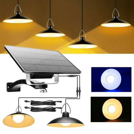 

Rosnek 1/4 Head Solar Pendant Light LED Shed Light Porch Light Waterproof with Auto ON/OFF Lighting Sensor for Garden Yard Patio Balcony Home Landscape