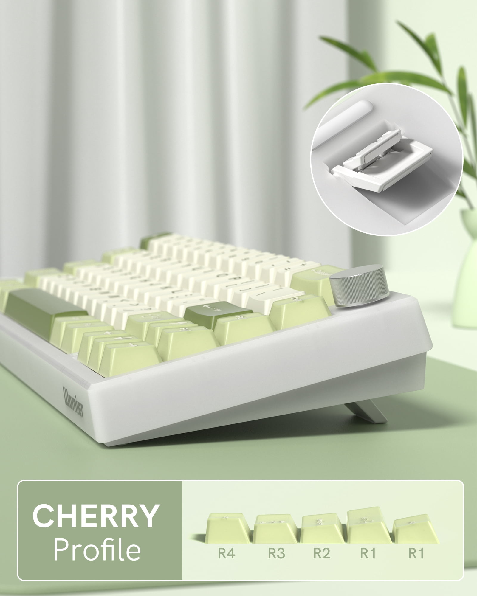 COSTOM Mechanical Gaming Keyboard, 60% QMK/VIA Creamy Mechanical Keyboard, RGB Cute Wired Keyboad with Hot Swappable Gasket,Green