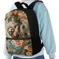 thumbnail image 4 of KUIFORTI Tote Backpack Bookbag School Backpacks Multipurpose Daypack for Toddlers Boys Girls 17 Inch Schoolbag, Sloth & Floral, 4 of 6