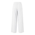 thumbnail image 6 of DHFJKG Womens Wide Leg Pants Jogging Bottoms Solid Color Drawstring Elastic Waist Loose Fit Pleated Summer Breathable Pants Soft Trousers, 6 of 6