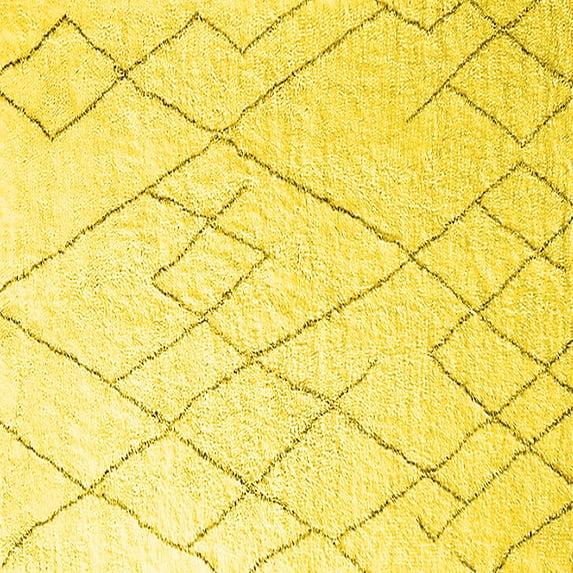 Ahgly Company Indoor Square Oriental Yellow Industrial Area Rugs, 3' Square