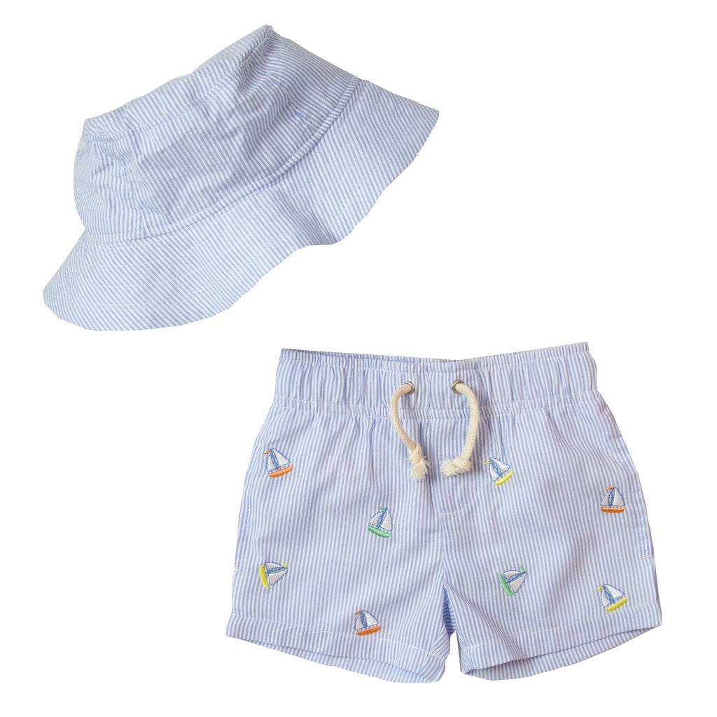 dad and lad matching swim shorts