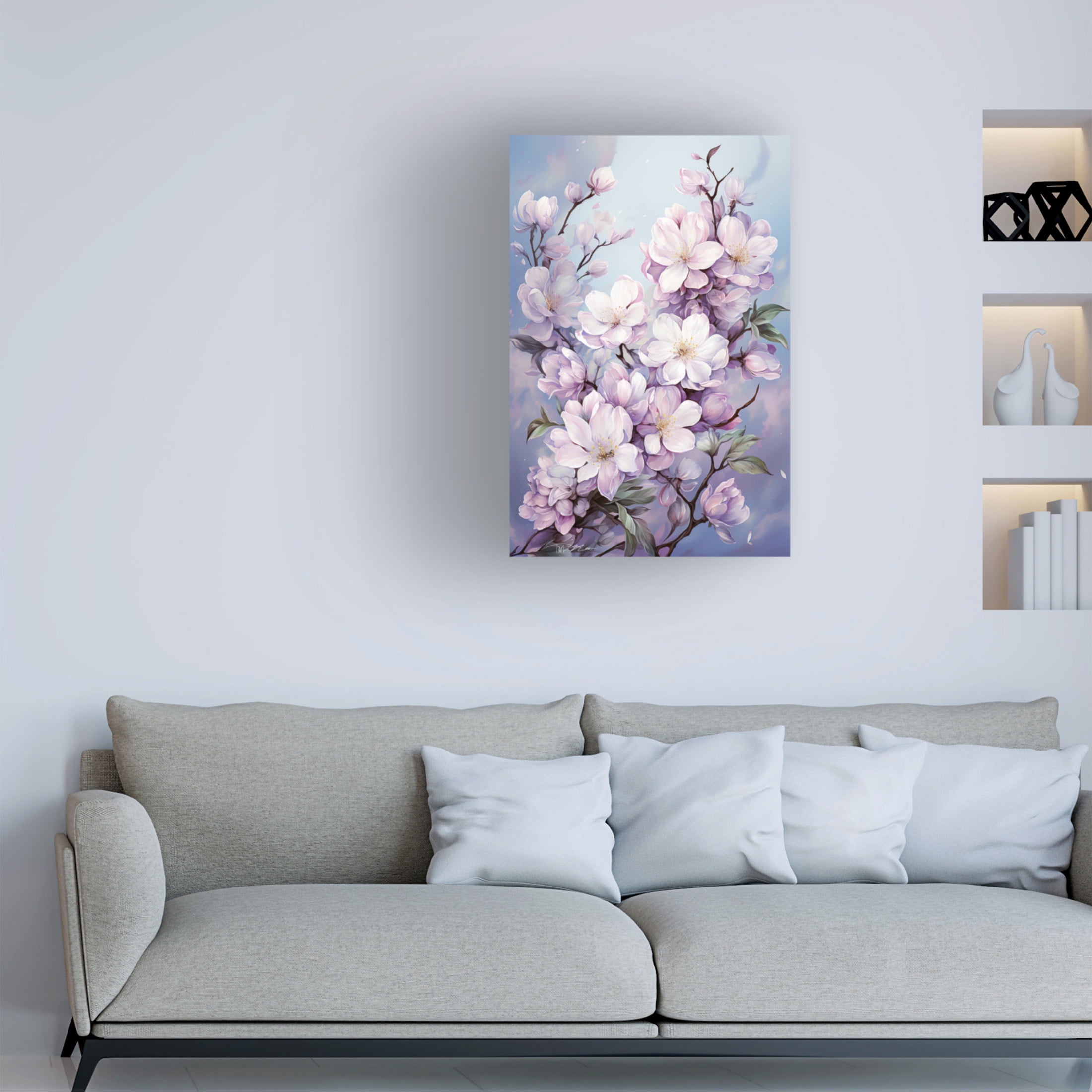 Canvas Wall Art - Momart 'Moon Of Lilac 3' Wall Art for Living Room, Bedroom, or Office Décor by Trademark Fine Art - 22 x 32 Inches