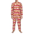 thumbnail image 3 of Fotbe Red Lobster Pattern Long Sleeve Pajama Set for Men,Sleepwear Set,2-piece Loungewear Set,Soft PJs Comfy Nightwear with Pockets-Small, 3 of 7