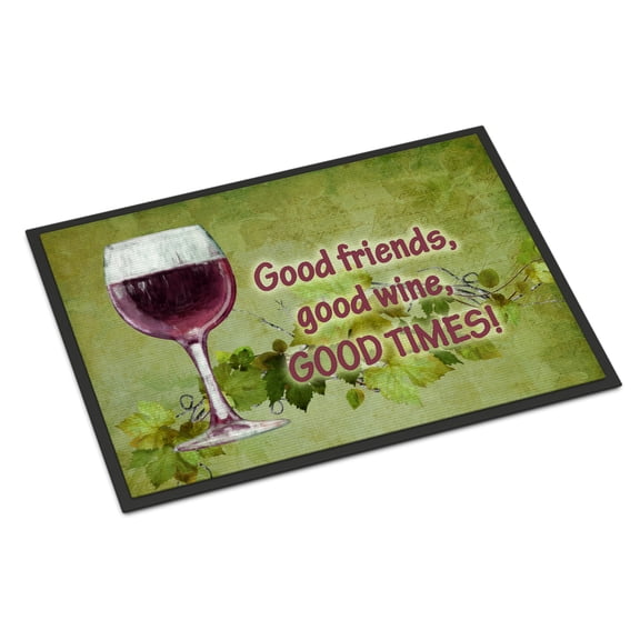 Good friends, good wine, good times Door Mat