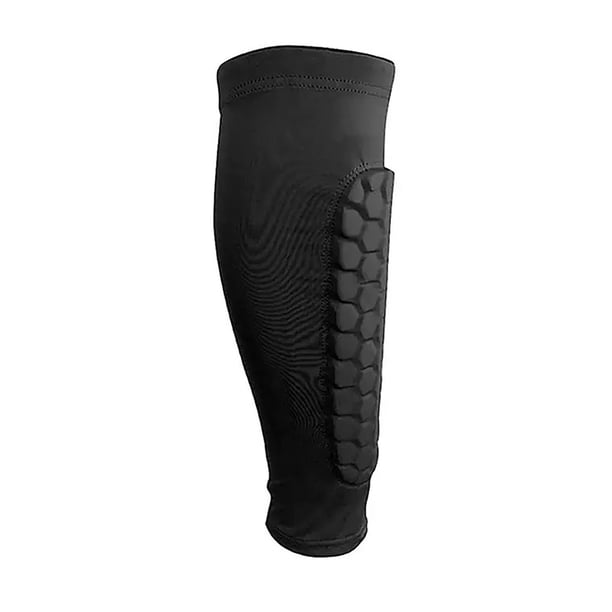 1 calcetín de espinilleras con almohadillas de panal para esquí, fútbol, espinilleras, antideslizante, elástico, de compresión, para pantorrillas, equipo de protección.