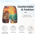 thumbnail image 5 of Lsque Mens Swim Trunks Island Beach Guinea Pig Pattern - Bathing Suit Compression Liner - Beach Swim Shorts Swimwear - (S-3XL) - Stretch Quick Dry -Large, 5 of 9