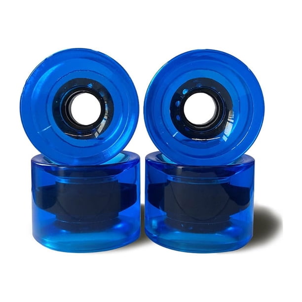 Eigraketly 4 piezas de accesorios para ruedas de patines, componente profesional modificado, componentes de monopatín, rodillos en línea para patinar Azul transparente