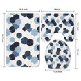 thumbnail image 3 of Blue Gold Hexagon Marble Bathroom Rugs Sets 3 Piece,Toilet Cover Set,Absorbent Non Slip Bathroom Mats Sets with U-Shaped Contour Rug Toilet Rug Set, 3 of 5