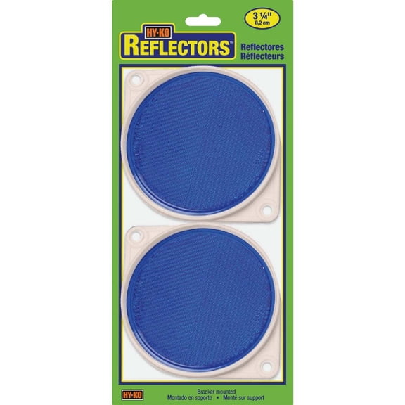 HY-KO 3-1/4 In. Blue Plexiglas Automotive Reflectors, 2-Pack