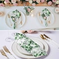 thumbnail image 3 of Green Floral Cloth Napkins, Vintage Farmhouse Garden Flower Leaves Washable and Reusable Dinner Napkins Set of 4, Table Napkin for Kitchen Party Birthday Wedding Hotel Housewarming 20"x20", 3 of 9