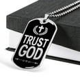 thumbnail image 4 of Trust God Dog Tag Stainless Steel or 18k Gold Finish 24" Ball Chain, 4 of 8