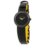 Versace V-Flare Quartz Black Dial Black Leather Ladies Watch VEBN00518
