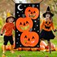 thumbnail image 2 of OurWarm Pumpkin Bean Bag Toss Game Halloween Throwing Games with 3 Bean Bags Pumpkin Castle Moon Bean Bag For Kids Toys Games, 2 of 4