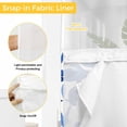 thumbnail image 3 of Spring Floral No Hooks Shower Curtain with Snap-in Liner Watercolor Gradient Blue Flower Fantasy Farmhouse Shower Curtains for Bathroom, Waterproof, Easy Install, Washable 72"x84", 3 of 9