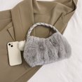 thumbnail image 4 of Bolsos Mullidos para Mujer Bolsos Mano Con Correa Trenzada PU Bolso Hobo Piel Sintética (gris), 4 of 9