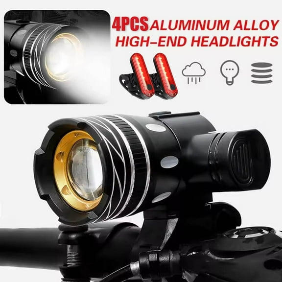 40000LM USB Rechargeable LED MTB Bicycle Light Racing Bike Front REAR Headlight
