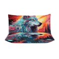 thumbnail image 4 of Duvet Cover Queen Size Colorful Lone Wolf 3 Pcs Duvet Cover Set Bedding Sets Queen Soft Breathable, 4 of 6