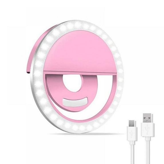 Selfie Ring Light, 3 Light Modes Rechargeable Clip-on Phone Ring Light With 36 LED For IPhone/Laptop/Computer, Mini Selfie Light For Photography & Videos, Girl Makes Up