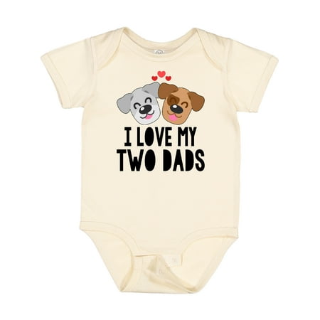 

Inktastic I Love My 2 Dads Gift Baby Boy or Baby Girl Bodysuit