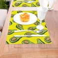 thumbnail image 5 of XMXT 6 Pcs Woven Placemats, Avocado Pattern Yellow Stain Resistant Anti-Skid Placemat for Kitchen Table, 12 x 18 inches, 5 of 6