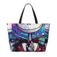 thumbnail image 2 of Goofa The Nightmare Before Christmas Pattern Large Capacity Beach Travel Bag – Waterproof Tote with Multiple Pockets,Nylon Handles, Ideal for Beach, Travel, Pool, and Gym, 2 of 7