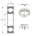 thumbnail image 4 of Unique Bargains Roulements à Billes 6012ZZ & Rainures Profondes 60x95x18mm 1 Pce Roulements Lubrifiés pour Trottinette Planche à Roulettes Roue, 4 of 6