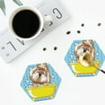 thumbnail image 5 of Kll Hexagon Drink Coasters Set Of 4,Pu Leather Absorbent Coasters Set Decorative Coffee Cup Coasters Housewarming Gift For Home Decor-Dog Takes A Bath In The Bathtub, 5 of 9