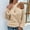 Khaki, variant on Women Casual Solid Crochet Sweater Strap Neck Pullover Loose Long Sleeve Cold Shoulder Top Fall Shirts for Men Light Sweater Women Women's Pullover Sweaters plus Size Knit Olive Pullover Sweat Jelly