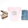 thumbnail image 2 of Leo the Truck Palm Leaves and Floral Outline - Flutter Sleeve Graphic T-Shirt, 2 of 8