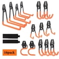 thumbnail image 4 of Upgraded Heavy Duty Garage Hooks, Wall Mount Double Utility Hooks, Mop Broom Holders & Tool Hangers for Garden Tools, Ladders, Bikes, Orange, 12/16 Packs Garage Storage, 4 of 9