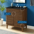 thumbnail image 4 of Sink Vanity Cabinet, Wood, Brown Walnut Black, Modern Contemporary Urban Design, Hotel Bedroom Bathroom Master Suite Guest, 4 of 10