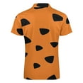 thumbnail image 5 of Flintstones Texture Men Zipper T-shirt Summer Casual Short Sleeve T-shirt Top, 5 of 7