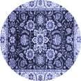 thumbnail image 1 of Ahgly Company Indoor Round Abstract Blue Modern Area Rugs, 4' Round, 1 of 4