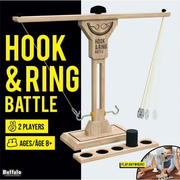 Buffalo Games - Hook & Ring Battle Game, Fast-Paced Party Game, 2 Players