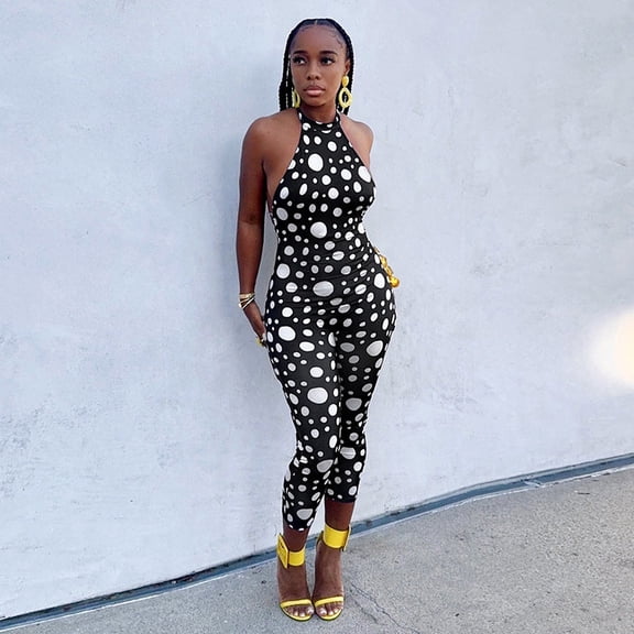 Polka Dot Halter Jumpsuit