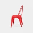 thumbnail image 2 of Set of 4 High Gloss Red Industrial Metal Dining Chairs | 18" Seat Height Stackable for Indoor/Outdoor Use | Durable, Lightweight & Easy-Clean Surface | Modern Kitchen & Bar Stools | Easy Assembly, 2 of 7