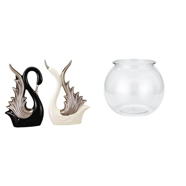estatua de cisne,Figuras de cisne,estatuas,decoración del hogar,fiesta de bodas,Acuario de escritorio,Pecera pequeña transparente,pecera,jarrón,mesa,Tanque de peces Contenedor de acuario