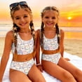 thumbnail image 5 of CCRFTGI Swimsuit for Kids Girls Size 10-12 2 Piece Set Swim Vacation Bikinis Beach Holiday Bathing Suit Cute Summer Animal Print Girls Clothes Swim Suit Kids Bikini Swimwear Khaki 7-8 Years, 5 of 9