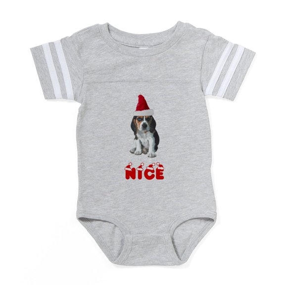CafePress - Nice Beagle Christmas - Cute Infant Baby Football Bodysuit