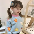 thumbnail image 5 of Esaierr Kids Baby Girls Crewneck Sweater Fall Winter Padded Thickened Flower Sweater for 1-7Y, 5 of 5