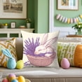 thumbnail image 4 of MXTPOV Easter Pillow Covers 18x18, Purple Lavender Rabbits Easter Eggs Pillow Covers for Couch Sofa, Easter Decorations, Decorative Throw Pillow Covers for Home Decor, 4 of 5