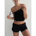 thumbnail image 2 of Y2k Pajama Sets for Women 2 Piece Outfit Lace Trim Sleeveless Crop Cami Top and Shorts Summer Lounge Set Sleepwear, 2 of 4