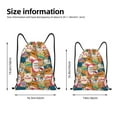 thumbnail image 4 of Kdxio Retro Summer Stamp Print Drawstring Backpack Bag,Waterproof Draw String Back Sack, Gym Drawstring Bags Swim Bag For Unisex, 4 of 9