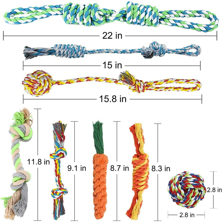 Whoobee Dog Rope Toys Set, Puppy Interactive Teething Toys Cotton Rope Chew  Toys for Small Medium Dogs (11PCS)