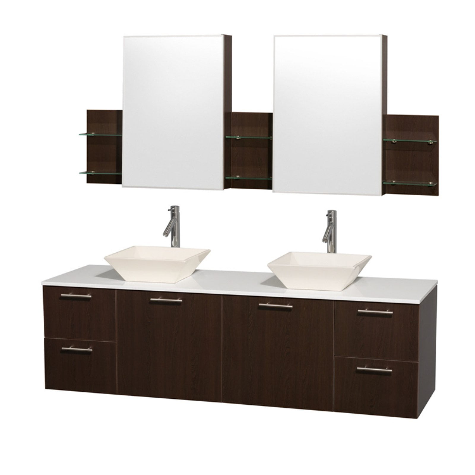 Wyndham Collection Amare 72 inch Double Bathroom Vanity in Espresso