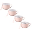 thumbnail image 2 of DMHW74S 4PCS 2025 New Microwave Safe Soup Mug With Lid For Noodles Coffee Stews 16 Oz BPA Free Ceramic Bowl For College Dorm Office Use, 2 of 4