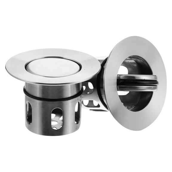 2 Pcs Kitchen Sink Waste Basket Strainer Stainless Steel Sink Drain Stopper