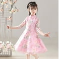 thumbnail image 2 of Otqutp Chinese Calendar New Year Dress for Girls, Princess 𝗙airy 𝗛anfu with Flower Embroidery, Kids Traditional Retro Clothes, 2 of 4